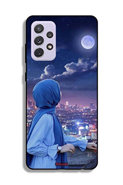 Tolwak غطاء حماية لهاتف سامسونج جالاكسي A72 5G بطبعة فتاة محجبة تنظر إلى القمر