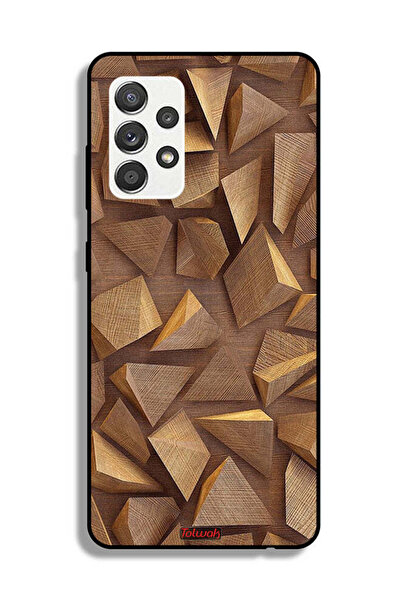 Tolwak Samsung Galaxy M32 5G Protective Case Cover Wood Pieces Art