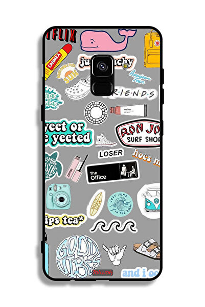 Tolwak غطاء حماية لهاتف Samsung Galaxy A8 Plus (2018) بملصقات Good Vibes