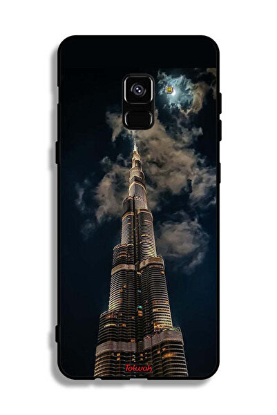 Tolwak غطاء حماية لهاتف سامسونج جالاكسي A8 بلس (2018) بتصميم برج خليفة في الليل