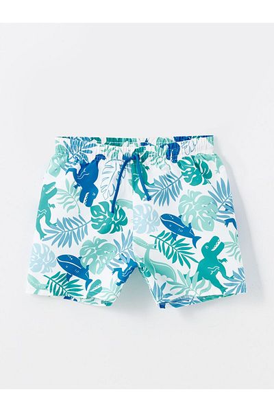 LC Waikiki Lcw Kids Printed Baby Boy Swim Shorts with Elastic Waist