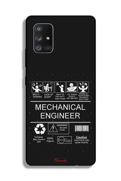 Tolwak غطاء حماية لهاتف Samsung Galaxy A71 5G، ملصق مهندس ميكانيكي