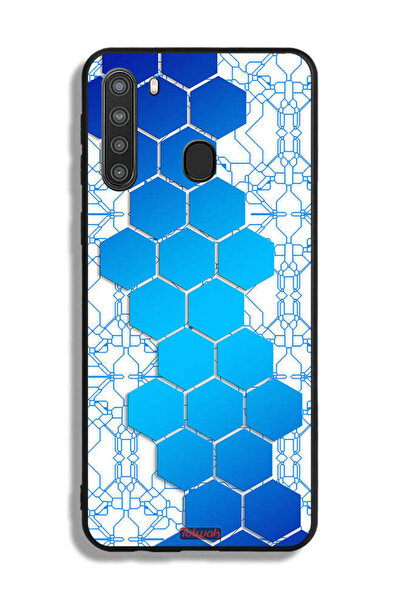 Tolwak غطاء حماية لهاتف سامسونج جالاكسي A21 بأيقونات سداسية الشكل على شكل خلي...