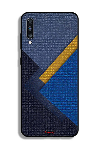 Tolwak غطاء حماية لهاتف سامسونج جالكسي A70 بنقشة مثلثات جلدية