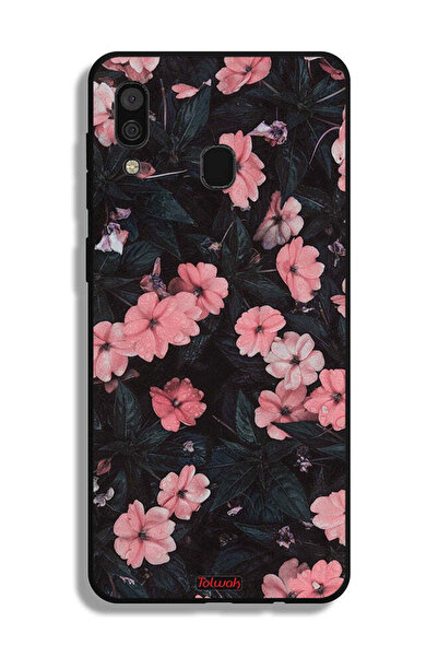 Tolwak غطاء حماية لهاتف سامسونج جالاكسي A30 - لون الخوخ والورود الصغيرة