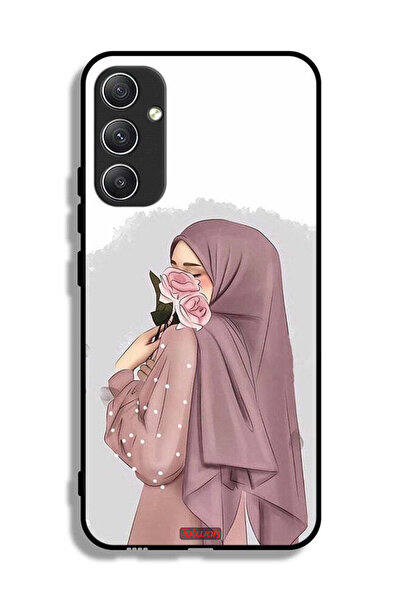 Tolwak غطاء حماية لهاتف سامسونج جالاكسي A34 5G برسومات فتاة تحمل ورودًا