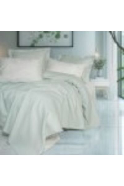 Cotton Box Duvet cover with bed sheet and pillowcases, made of lyocell and cotton with embroidery, Brisa Mint