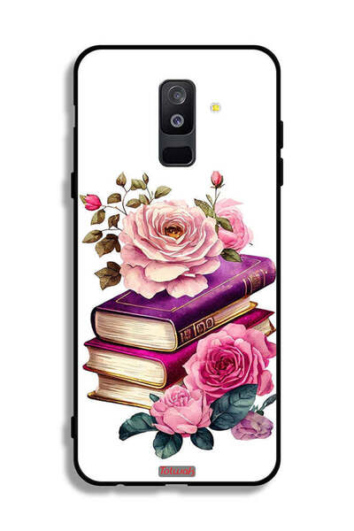 Tolwak غطاء حماية لهاتف سامسونج جالكسي A6 بلس (2018) بنقشة الورود والكتب