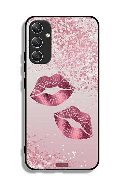 Tolwak Samsung Galaxy A34 5G Protective Case Cover Glitter Lips