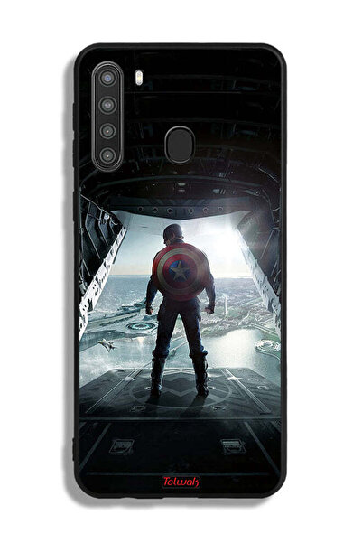 Tolwak Samsung Galaxy A21 Protective Case Cover Portrait Display Captain America