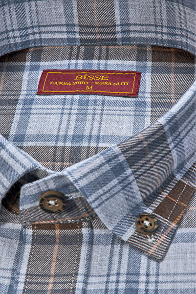 Bisse Paşa Yaka Uzun Kollu Regular Fit Desenli Erkek Gömlek