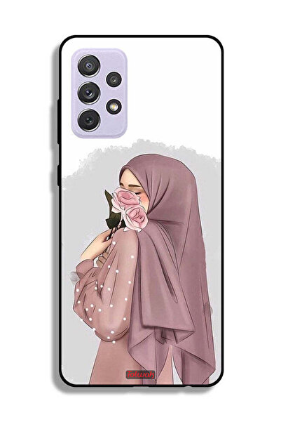 Tolwak غطاء حماية لهاتف سامسونج جالاكسي A72 5G بتصميم فتاة تحمل ورودًا
