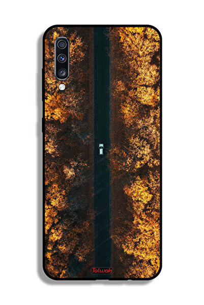 Tolwak غطاء حماية لهاتف سامسونج جالكسي A70 - طريق في أشجار الخريف
