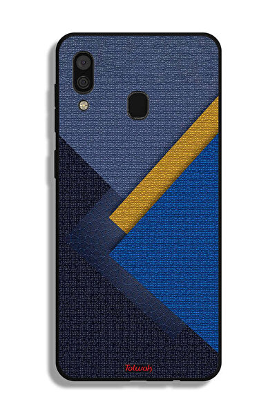 Tolwak غطاء حماية لهاتف سامسونج جالاكسي A30 بنقشة مثلثات جلدية