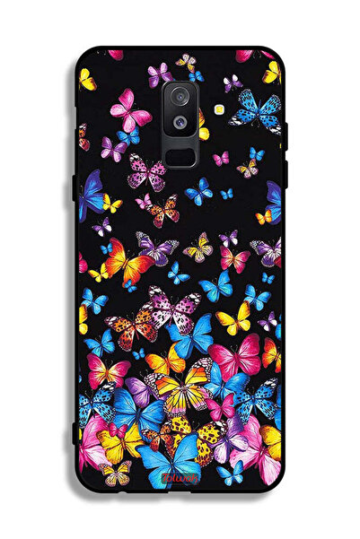 Tolwak Samsung Galaxy A6 Plus (2018) Protective Case Cover Colorful Butterflies
