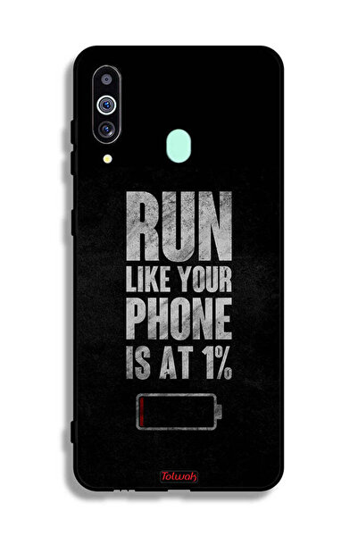 Tolwak غطاء حماية لهاتف Samsung Galaxy A60، اركض كما لو أن هاتفك يعمل بنسبة 1%