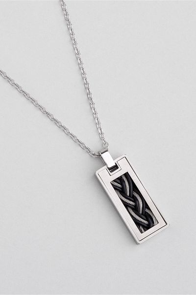 So CHIC... 55 cm Steel Men's Necklace with Braided Detail