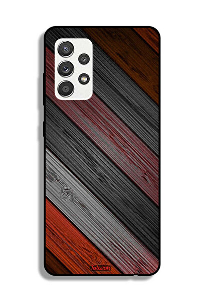 Tolwak Samsung Galaxy M32 5G Protective Case Cover Colored Wooden Pattern