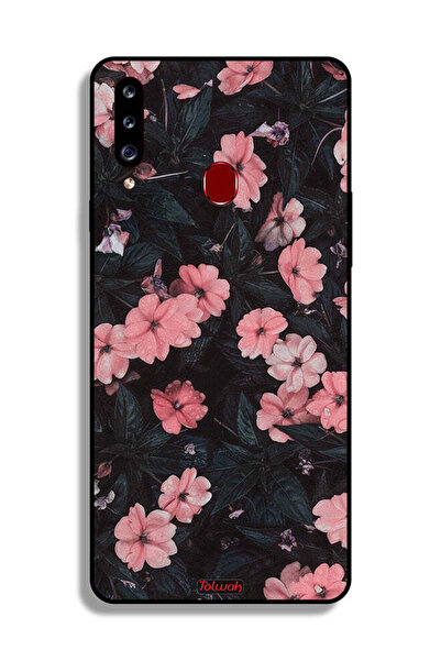 Tolwak غطاء حماية لهاتف سامسونج جالكسي A20s - لون الخوخ والورود الصغيرة