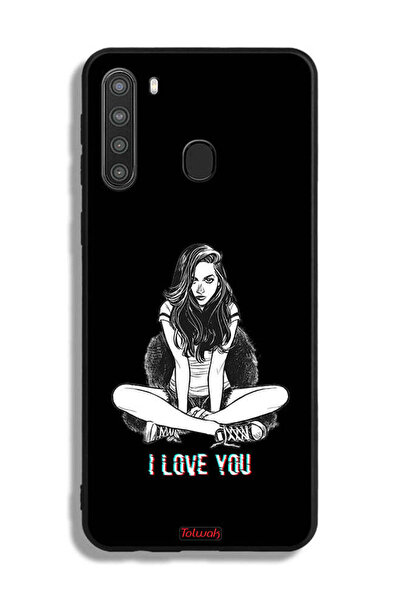 Tolwak غطاء حماية لهاتف سامسونج جالكسي A21 برسومات "أحبك"