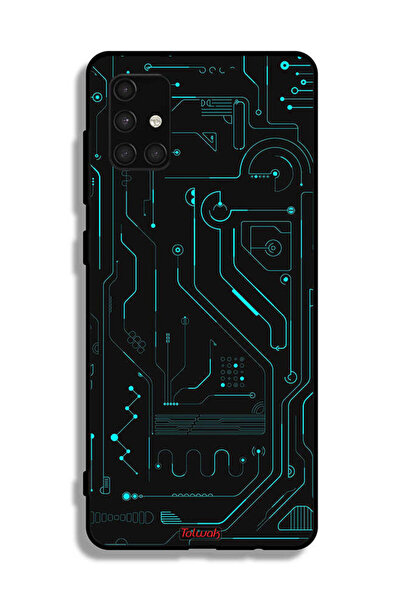 Tolwak غطاء حماية لهاتف سامسونج جالاكسي A71 4G دوائر فنية رقمية بسيطة شاشات م...