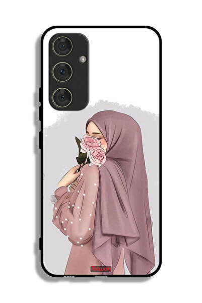 Tolwak غطاء حماية لهاتف سامسونج جالاكسي A54 5G برسومات فتاة تحمل ورودًا