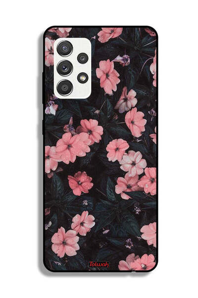 Tolwak غطاء حماية لهاتف سامسونج جالاكسي M32 5G - لون الخوخ والورود الصغيرة