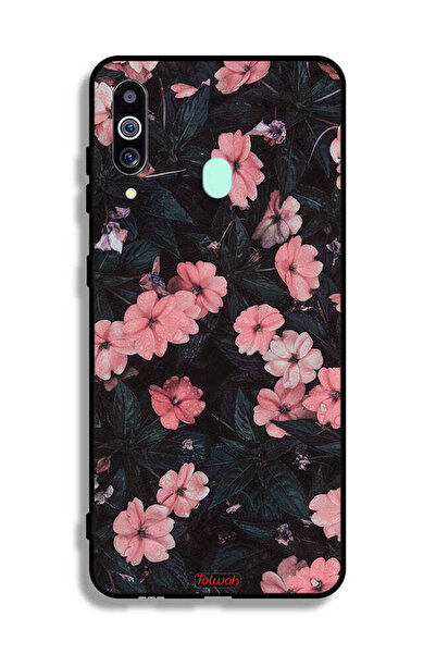 Tolwak غطاء حماية لهاتف سامسونج جالاكسي M40 - لون الخوخ والورود الصغيرة