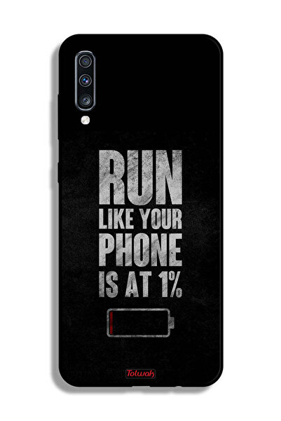 Tolwak غطاء حماية لهاتف Samsung Galaxy A70، اركض كما لو أن هاتفك يعمل بنسبة 1%