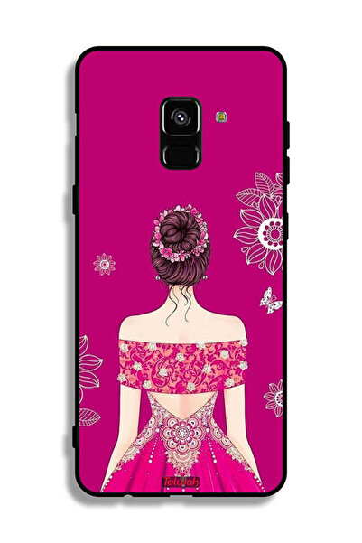 Tolwak غطاء حماية لهاتف Samsung Galaxy A8 Plus (2018) بتصميم فتاة وزهور