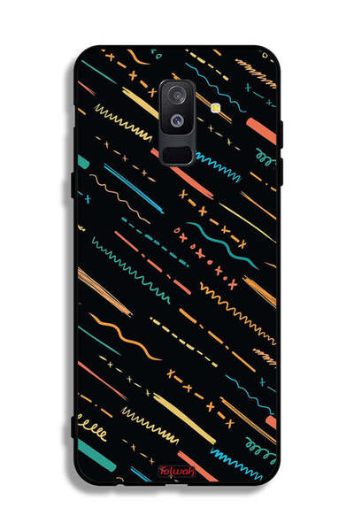Tolwak غطاء حماية لهاتف Samsung Galaxy A6 Plus (2018) بنمط خطوط X مجردة