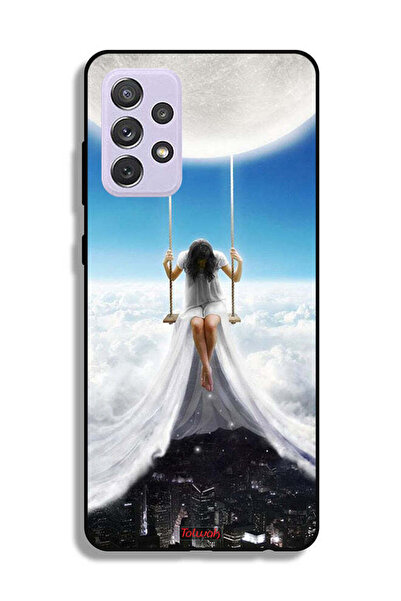Tolwak Samsung Galaxy A72 5G Protective Case Cover Moon Clouds Town Art