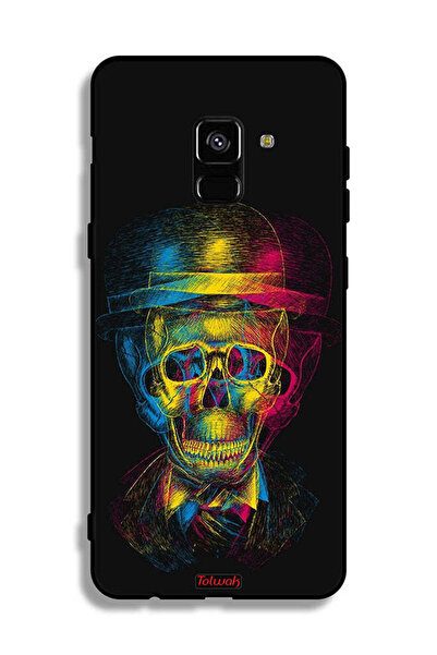 Tolwak غطاء حماية لهاتف Samsung Galaxy A8 Plus (2018) بتصميم جمجمة وقبعة ملون...