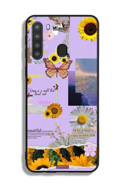 Tolwak غطاء حماية لهاتف Samsung Galaxy A21 بملصقات عباد الشمس الجميلة