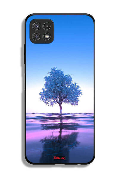 Tolwak غطاء حماية لهاتف سامسونج جالاكسي A22 5G بتصميم شجرة نيون وانعكاس جسم م...