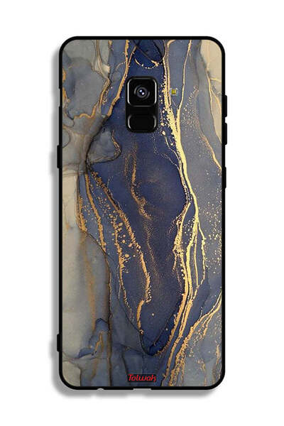 Tolwak غطاء حماية لهاتف Samsung Galaxy A8 Plus (2018) بنمط رخامي لامع