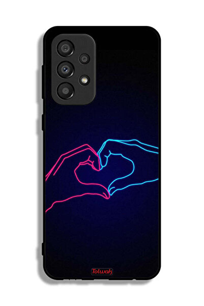 Tolwak Samsung Galaxy A33 5G Protective Case Cover Touching Hand Making Heart
