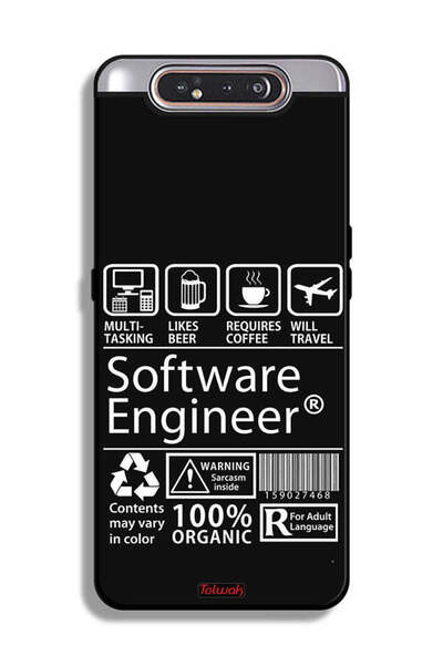 Tolwak غطاء حماية لهاتف Samsung Galaxy A80، ملصق مهندس برمجيات