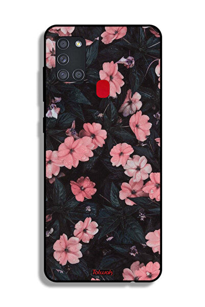 Tolwak غطاء حماية لهاتف سامسونج جالاكسي A21s - لون الخوخ والورود الصغيرة