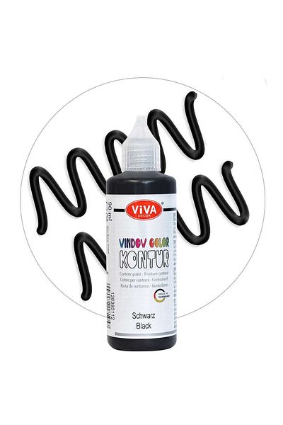 Viva Decor Contour for VIVA DECOR window paint, 90ml Black