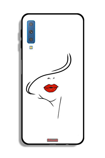 Tolwak غطاء حماية لهاتف Samsung Galaxy A7 (2018) برسومات وجه فتاة