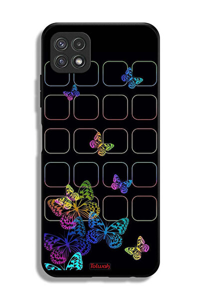 Tolwak Samsung Galaxy A22 5G Protective Case Cover Colorful Butterflies