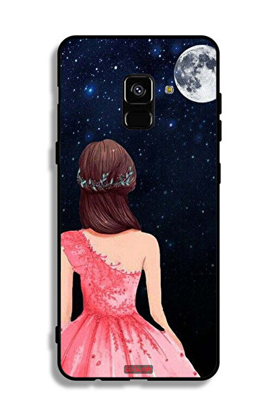 Tolwak غطاء حماية لهاتف Samsung Galaxy A8 Plus (2018) بتصميم فتاة وقمر