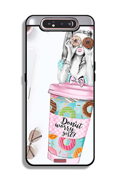 Tolwak غطاء حماية لهاتف سامسونج جالكسي A80 بتصميم فتاة القلق دونات