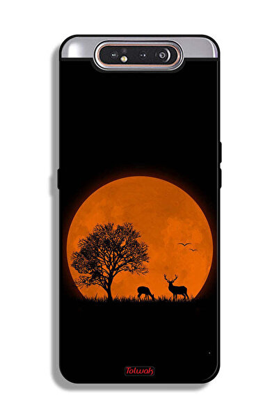 Tolwak غطاء حماية لهاتف سامسونج جالكسي A80 برسومات قمر المساء