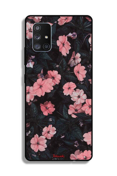 Tolwak غطاء حماية لهاتف سامسونج جالاكسي A71 5G - لون الخوخ والورود الصغيرة
