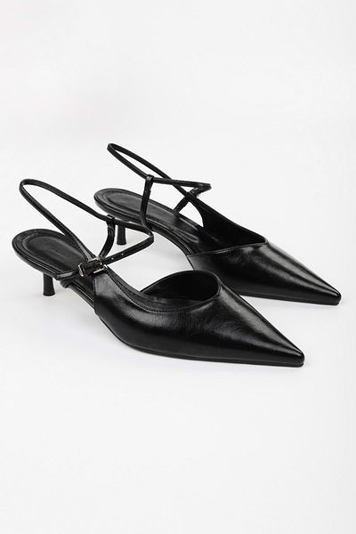 Shoeberry Women's Lea Black Shiny Stiletto