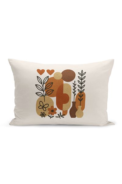 Bertille Home Husă de pernă imprimată digitală pe două părți (aspect de model de broderie Punch/Punch)