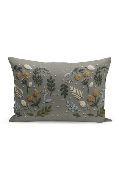 Bertille Home Husă de pernă imprimată digitală pe două părți (aspect de model de broderie Punch/Punch)