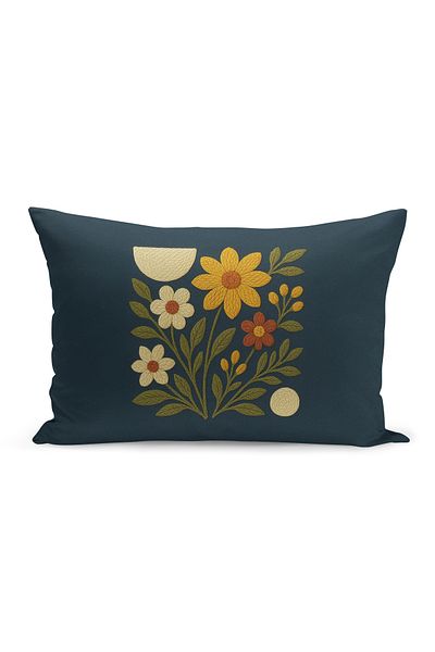 Bertille Home Husă de pernă imprimată digitală pe două părți (aspect de model de broderie Punch/Punch)